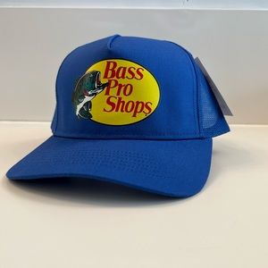 New with tags! BASS PRO SHOPS Mesh Trucker Hat, SnapBack - ROYAL BLUE